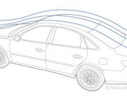 Car aerodynamics line drawing